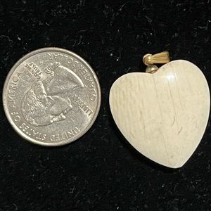 Vintage Ivory Bone Heart Pendant